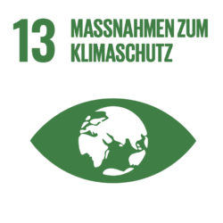 Logo für das 13. Nachhaltigskeitsziel Maßnahmen zum Klimaschutz
