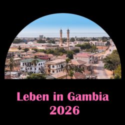 Kalenderdeckblatt mit städtischem Bild aus Gambia