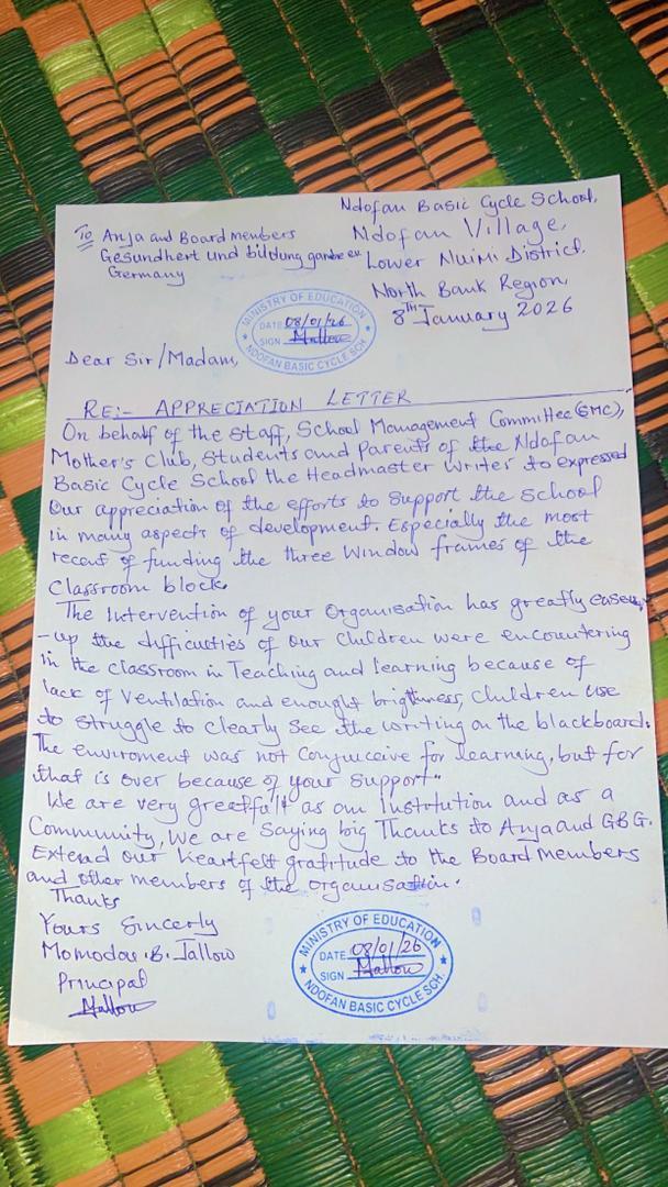 Ndofan: Post vom Schuldirektor